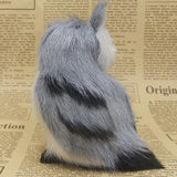 Maxbell Realistic Squatting Faux Fur Owl Animal Model Figures Home Decoration Grey