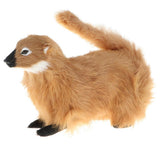 Maxbell Realistic Faux Fur Weasel Animal Model Figures DIY Home Decoration