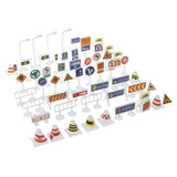 Maxbell 56 pieces Kids Block Street Traffic Signs Kid Children's Educational Toy for Traffic Knowledge Learning Car & Train Scenery Playset Gift - Aladdin Shoppers