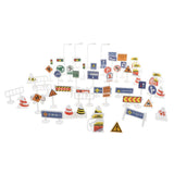 Maxbell 56 pieces Kids Block Street Traffic Signs Kid Children's Educational Toy for Traffic Knowledge Learning Car & Train Scenery Playset Gift - Aladdin Shoppers