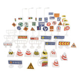 Maxbell 56 pieces Kids Block Street Traffic Signs Kid Children's Educational Toy for Traffic Knowledge Learning Car & Train Scenery Playset Gift - Aladdin Shoppers