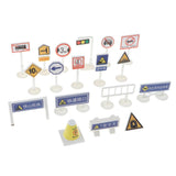 Maxbell 18 pieces Kids Block Street Traffic Signs Kid Children's Educational Toy for Traffic Knowledge Learning Car & Train Scenery Playset Gift #F - Aladdin Shoppers