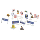 Maxbell 18 pieces Kids Block Street Traffic Signs Kid Children's Educational Toy for Traffic Knowledge Learning Car & Train Scenery Playset Gift #F - Aladdin Shoppers