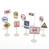 Maxbell 18 pieces Kids Block Street Traffic Signs Kid Children's Educational Toy for Traffic Knowledge Learning Car & Train Scenery Playset Gift #F - Aladdin Shoppers