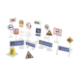 Maxbell 18 pieces Kids Block Street Traffic Signs Kid Children's Educational Toy for Traffic Knowledge Learning Car & Train Scenery Playset Gift #F - Aladdin Shoppers