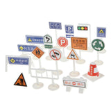 Maxbell 18 pieces Kids Block Street Traffic Signs Kid Children's Educational Toy for Traffic Knowledge Learning Car & Train Scenery Playset Gift #B - Aladdin Shoppers