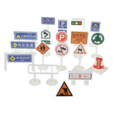 Maxbell 18 pieces Kids Block Street Traffic Signs Kid Children's Educational Toy for Traffic Knowledge Learning Car & Train Scenery Playset Gift #B - Aladdin Shoppers