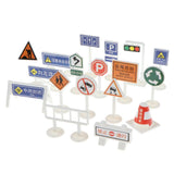 Maxbell 18 pieces Kids Block Street Traffic Signs Kid Children's Educational Toy for Traffic Knowledge Learning Car & Train Scenery Playset Gift #B - Aladdin Shoppers