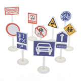 Maxbell 18 pieces Kids Block Street Traffic Signs Kid Children's Educational Toy for Traffic Knowledge Learning Car & Train Scenery Playset Gift #D - Aladdin Shoppers