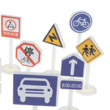 Maxbell 18 pieces Kids Block Street Traffic Signs Kid Children's Educational Toy for Traffic Knowledge Learning Car & Train Scenery Playset Gift #D - Aladdin Shoppers