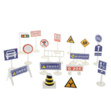 Maxbell 18 pieces Kids Block Street Traffic Signs Kid Children's Educational Toy for Traffic Knowledge Learning Car & Train Scenery Playset Gift #D - Aladdin Shoppers