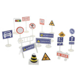 Maxbell 18 pieces Kids Block Street Traffic Signs Kid Children's Educational Toy for Traffic Knowledge Learning Car & Train Scenery Playset Gift #D - Aladdin Shoppers