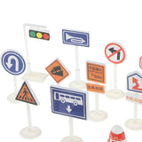 Maxbell 18 pieces Kids Block Street Traffic Signs Kid Children's Educational Toy for Traffic Knowledge Learning Car & Train Playset Gift #A - Aladdin Shoppers