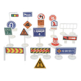 Maxbell 18 pieces Kids Block Street Traffic Signs Kid Children's Educational Toy for Traffic Knowledge Learning Car & Train Playset Gift #A - Aladdin Shoppers