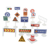 Maxbell 18 pieces Kids Block Street Traffic Signs Kid Children's Educational Toy for Traffic Knowledge Learning Car & Train Playset Gift #A - Aladdin Shoppers