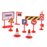 Maxbell 9 pieces Kids Roadblock Traffic Signs Kid Children's Educational Toy for Traffic Knowledge Learning Car & Train Scenery Playset Gift Red - Aladdin Shoppers