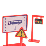 Maxbell 9 pieces Kids Roadblock Traffic Signs Kid Children's Educational Toy for Traffic Knowledge Learning Car & Train Scenery Playset Gift Red - Aladdin Shoppers