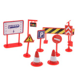 Maxbell 9 pieces Kids Roadblock Traffic Signs Kid Children's Educational Toy for Traffic Knowledge Learning Car & Train Scenery Playset Gift Red - Aladdin Shoppers