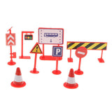 Maxbell 9 pieces Kids Roadblock Traffic Signs Kid Children's Educational Toy for Traffic Knowledge Learning Car & Train Scenery Playset Gift Red - Aladdin Shoppers