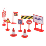 Maxbell 9 pieces Kids Roadblock Traffic Signs Kid Children's Educational Toy for Traffic Knowledge Learning Car & Train Scenery Playset Gift Red - Aladdin Shoppers