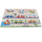 Maxbell Wooden Peg Jigsaw Puzzle Kids Preschool Educational Toy Gift Traffic