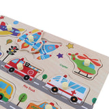 Maxbell Wooden Peg Jigsaw Puzzle Kids Preschool Educational Toy Gift Traffic