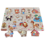 2 Piece Wooden Peg Jigsaw Puzzle Kids Preschool Educational Toy Gift 04