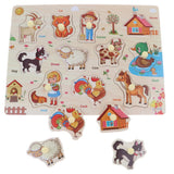 2 Piece Wooden Peg Jigsaw Puzzle Kids Preschool Educational Toy Gift 04