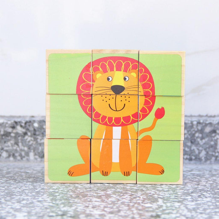 Maxbell Chunky Wooden Puzzle Giraffe ,Elephant, Lion, Tiger, Hippo, Zebra for Kids - Aladdin Shoppers