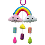 Maxbell Baby Rainbow & Clouds Handbell Hanging Rattles Soft Plush Stroller Crib Toy