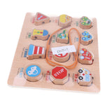 Maxbell 2-in-1 Wooden Cartoon Jigsaw Puzzles Blocks Board & Beads Threading Educational Toy Play Activity- Traffic - Aladdin Shoppers