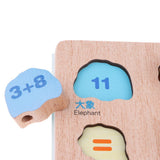 Maxbell 2-in-1 Wooden Cartoon Jigsaw Puzzles Blocks Board & Beads Threading Educational Toy Play Activity- Animal - Aladdin Shoppers