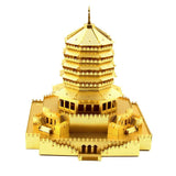 Maxbell 1:720 Scale Chinese History Architecture 3D Metal Puzzle Jigsaw - Leifeng Pagoda Tower Building Statue Model Toy Home Decor Xmas Gifts Golden - Aladdin Shoppers