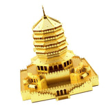 Maxbell 1:720 Scale Chinese History Architecture 3D Metal Puzzle Jigsaw - Leifeng Pagoda Tower Building Statue Model Toy Home Decor Xmas Gifts Golden - Aladdin Shoppers