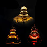 Maxbell 1:720 Scale Chinese History Architecture 3D Metal Puzzle Jigsaw - Leifeng Pagoda Tower Building Statue Model Toy Home Decor Xmas Gifts Golden - Aladdin Shoppers