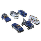 Maxbell 6 Pieces Kids Toy Model Alloy Diecast Car 1:64 Vehicle Model Set Collection Gift - Police Cars - Aladdin Shoppers