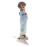 Maxbell Maxbell Lovely Handmade Resin Japanese Style Kimono Girl Doll with Umbrella Home Décor –Blue
