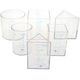 Maxbell Maxbell 6 Pieces Clear Scaled Geometry Graduated Glass Measuring Cups Kids Early Learning Science Toy Lab Equipment