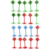 Maxbell 20pcs Plastic Car Toy Accessories Street Traffic Light Road Signs Playset Toy Kids Educational -Parking Lot Directions - Aladdin Shoppers