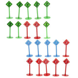 Maxbell 20pcs Plastic Car Toy Accessories Street Traffic Light Road Signs Playset Toy Kids Educational -Parking Lot Directions - Aladdin Shoppers