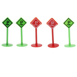 Maxbell 20pcs Plastic Car Toy Accessories Street Traffic Light Road Signs Playset Toy Kids Educational -Parking Lot Directions - Aladdin Shoppers