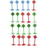 Maxbell 20pcs Plastic Car Toy Accessories Street Traffic Light Road Signs Playset Toy Kids Educational -Parking Lot Directions - Aladdin Shoppers