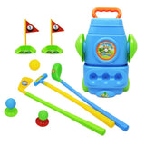 Maxbell 9Pcs Plastic Mini Golf Play Set Kids Golf Club Set Outdoor Sports Toy - Blue - Aladdin Shoppers