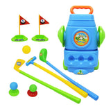 Maxbell 9Pcs Plastic Mini Golf Play Set Kids Golf Club Set Outdoor Sports Toy - Blue - Aladdin Shoppers