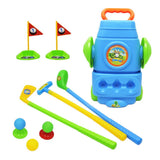 Maxbell 9Pcs Plastic Mini Golf Play Set Kids Golf Club Set Outdoor Sports Toy - Blue - Aladdin Shoppers