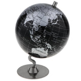 Maxbell Maxbell 5.5 Inch Small Black Silver Illuminated World Globe Alloy Desktop Rotating World Map Globe, Kids Educational Toy Gift