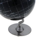 Maxbell Maxbell 5.5 Inch Small Black Silver Illuminated World Globe Alloy Desktop Rotating World Map Globe, Kids Educational Toy Gift