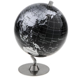 Maxbell Maxbell 5.5 Inch Small Black Silver Illuminated World Globe Alloy Desktop Rotating World Map Globe, Kids Educational Toy Gift