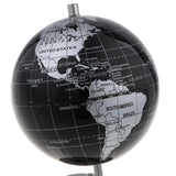 Maxbell Maxbell 5.5 Inch Small Black Silver Illuminated World Globe Alloy Desktop Rotating World Map Globe, Kids Educational Toy Gift