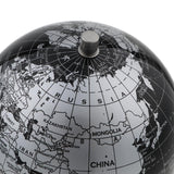 Maxbell Maxbell 5.5 Inch Small Black Silver Illuminated World Globe Alloy Desktop Rotating World Map Globe, Kids Educational Toy Gift